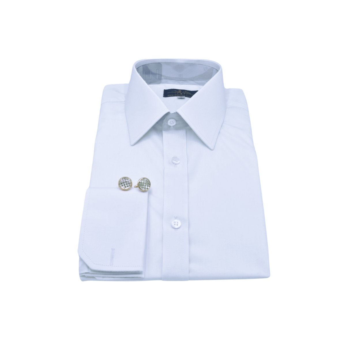 Camisa branca fio egípcio punho francês masculina