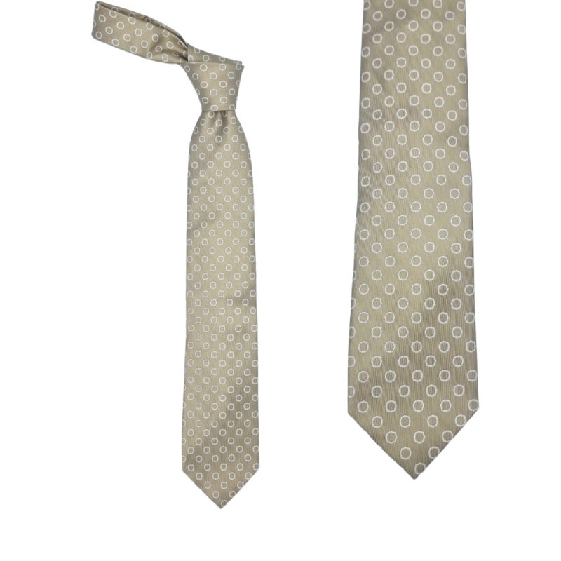 Gravata 8,5 Cm Creme -(100% Seda )- Paul Fredrick