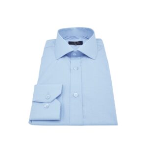 Camisa Azul Lisa sulfite Colarinho Italiano