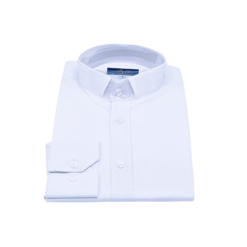 Camisa Gola Padre Branco Liso Tecido Confortável