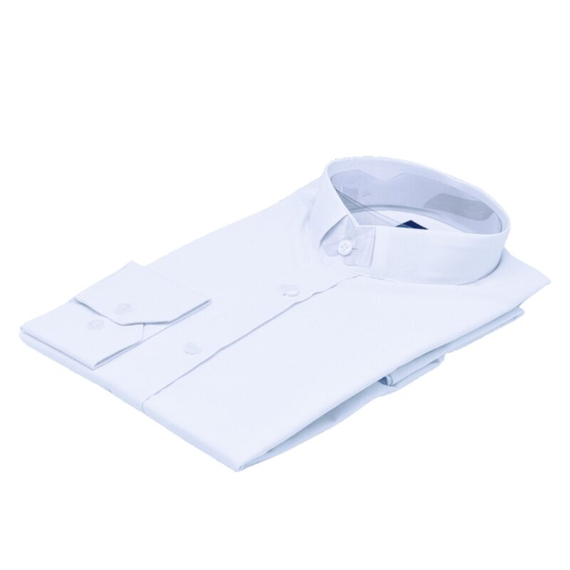 Camisa Gola Padre Branco Liso Tecido Confortável