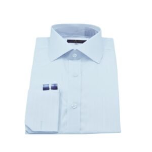 Camisa social masculina branca italiana com listra discreta