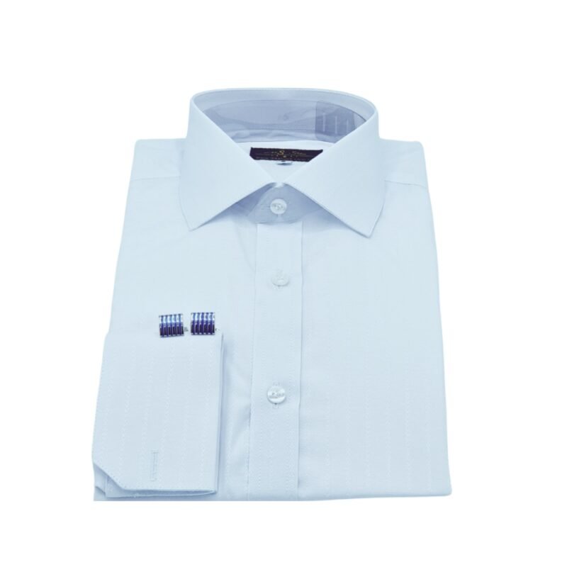 Camisa social masculina branca italiana com listra discreta