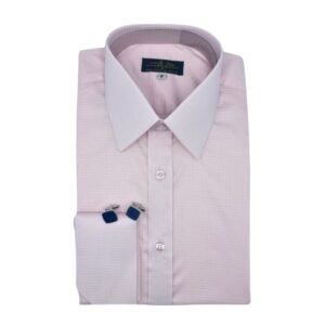 Camisa social rosa claro francesa punho duplo sofisticada