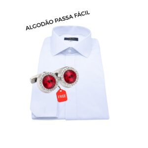 Promoção Camisa BRANCA LISA + Abotoadura de R$389,90 por R$249,90