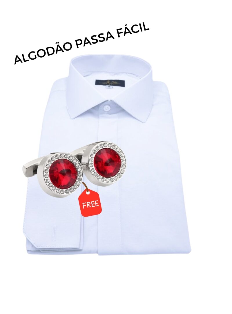 Promoção Camisa BRANCA LISA + Abotoadura de R$389,90 por R$249,90