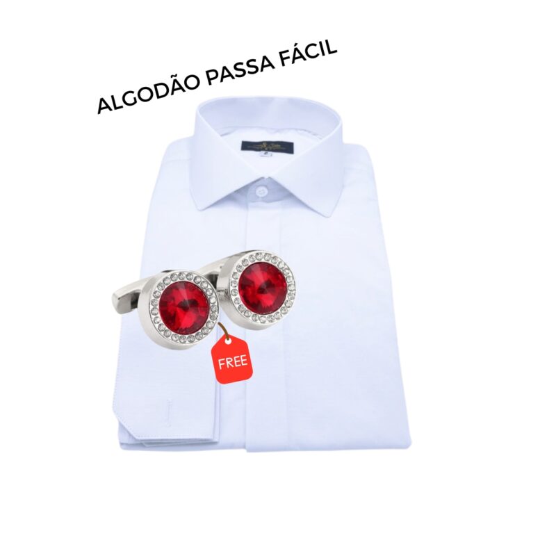 Promoção Camisa BRANCA LISA + Abotoadura de R$389,90 por R$249,90