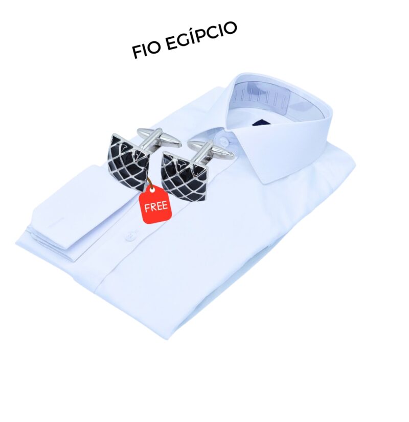 Promoção Camisa BRANCA LISA + Abotoadura Egípcio de R$439,80 por R$299,90