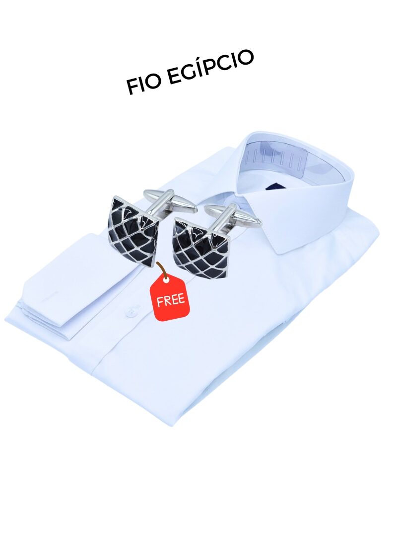 Promoção Camisa BRANCA LISA + Abotoadura Egípcio de R$439,80 por R$299,90