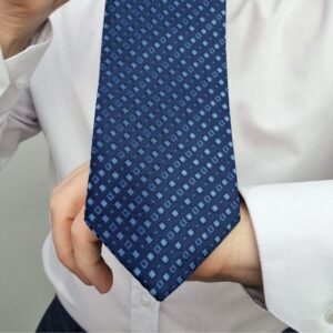 Gravata Azul Royal Poa Semi Slim 7,5cm
