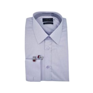 Camisa Francesa Fio Egípcio Lilás Claro Tecido Premium