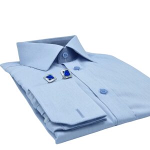 Camisa Francesa Fio Egípcio Azul Clarinho Tecido Premium