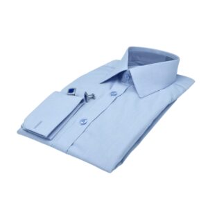 Camisa Francesa Fio Egípcio Azul Clarinho Tecido Premium