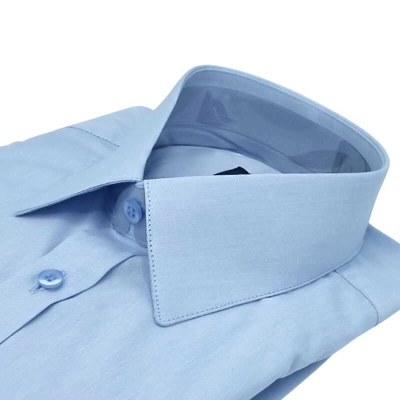 Camisa Francesa Fio Egípcio Azul Clarinho Tecido Premium