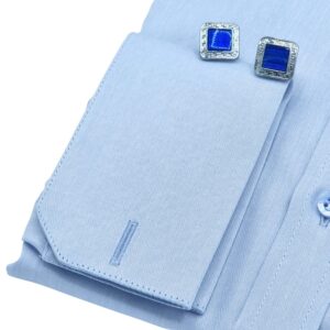 Camisa Francesa Fio Egípcio Azul Clarinho Tecido Premium