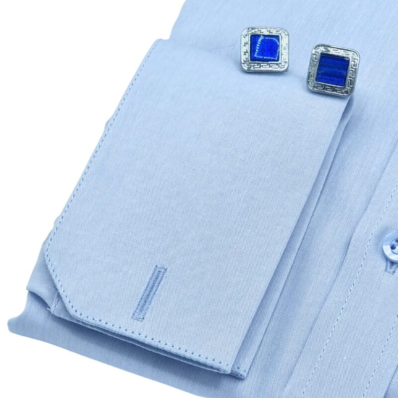 Camisa Francesa Fio Egípcio Azul Clarinho Tecido Premium