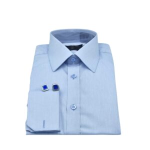 Camisa Francesa Fio Egípcio Azul Clarinho Tecido Premium