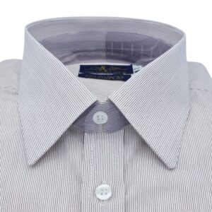 Camisa Fio Egípcio Francesa Bordo Claro Listrado Discreto Tecido Premium