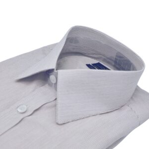 Camisa Fio Egípcio Francesa Bordo Claro Listrado Discreto Tecido Premium