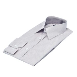 Camisa Fio Egípcio Francesa Bordo Claro Listrado Discreto Tecido Premium