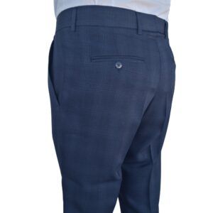 Calça Social Alfaiataria Azul Noite Estampa Gales