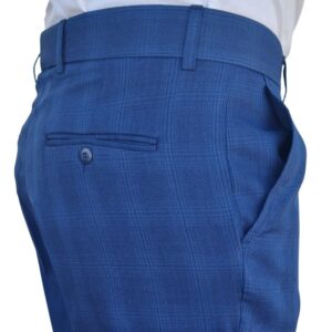 Calça Social Alfaiataria Azul Royal Estampa Gales