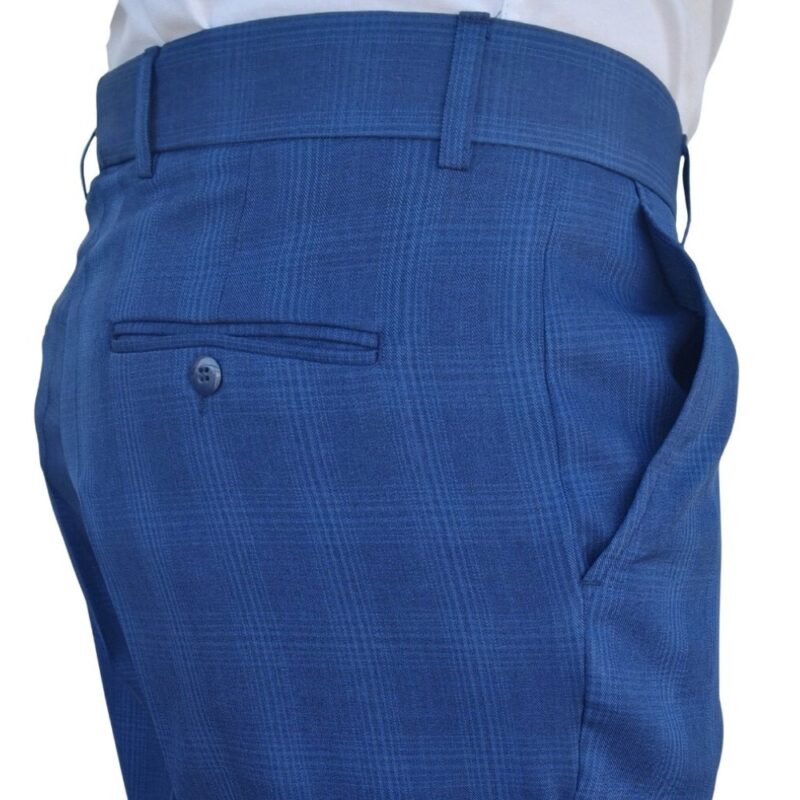 Calça Social Alfaiataria Azul Royal Estampa Gales