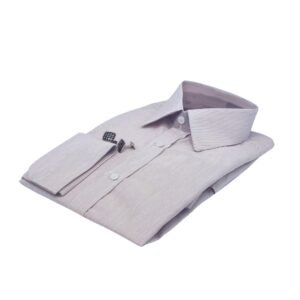 Camisa social bordô claro com listras finas em tecido premium