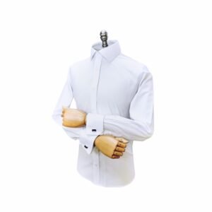 Camisa social branca italiana masculina com modelagem ajustada