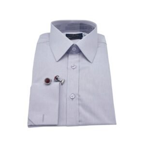 Camisa francesa lilás claro fio egípcio com punho francês clássico