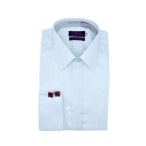 Camisa francesa branca masculina fio egípcio com punho duplo elegante