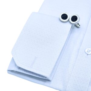 Camisa Branca Punho Duplo Tecido Gravataria Francesa