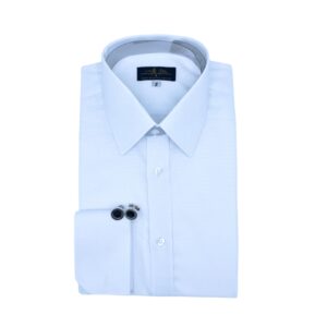 Camisa Branca Punho Duplo Tecido Gravataria Francesa