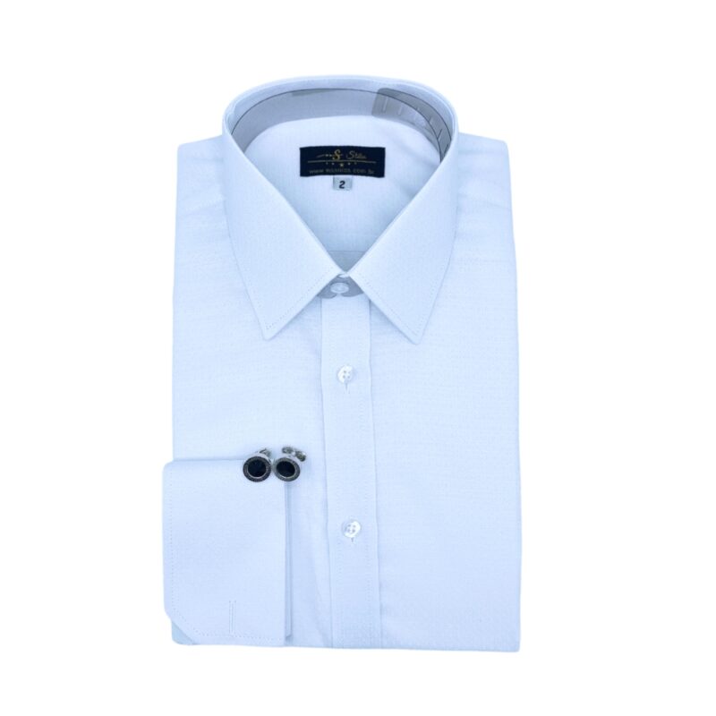Camisa Branca Punho Duplo Tecido Gravataria Francesa