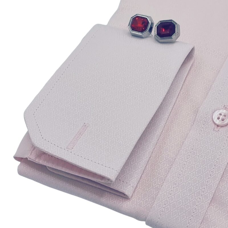 Camisa Rosa Claro Tecido Gravataria Francesa