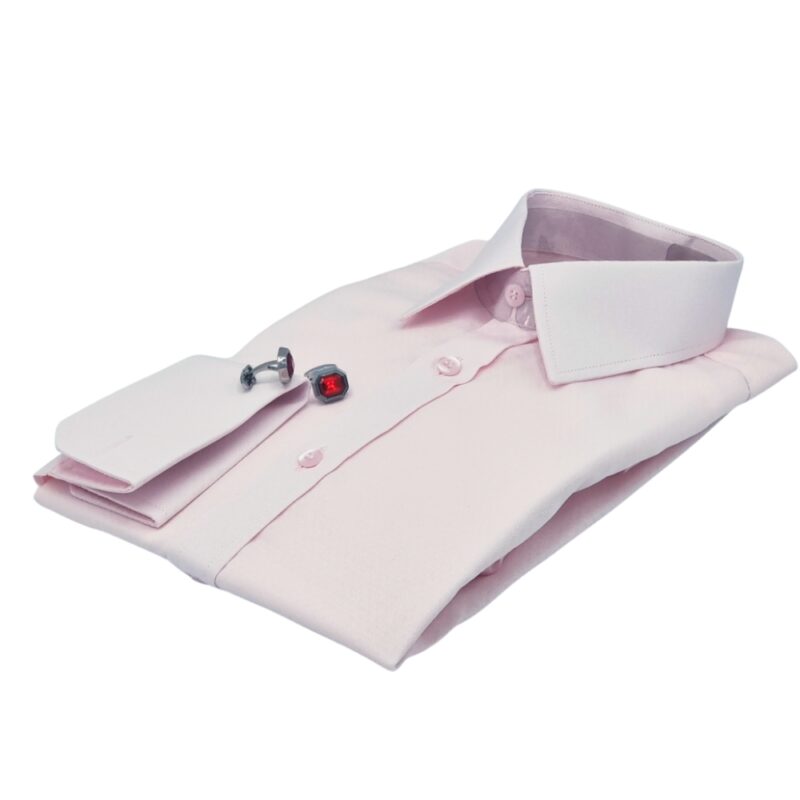Camisa Rosa Claro Tecido Gravataria Francesa