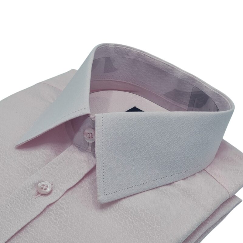 Camisa Rosa Claro Tecido Gravataria Francesa