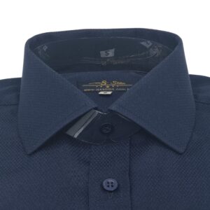 Camisa Azul Marinho Escama Peixe Italiana