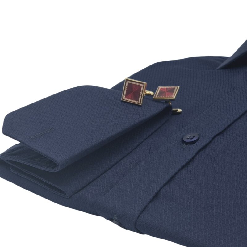 Camisa Azul Marinho Escama Peixe Italiana