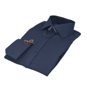 Camisa Azul Marinho Escama Peixe Italiana