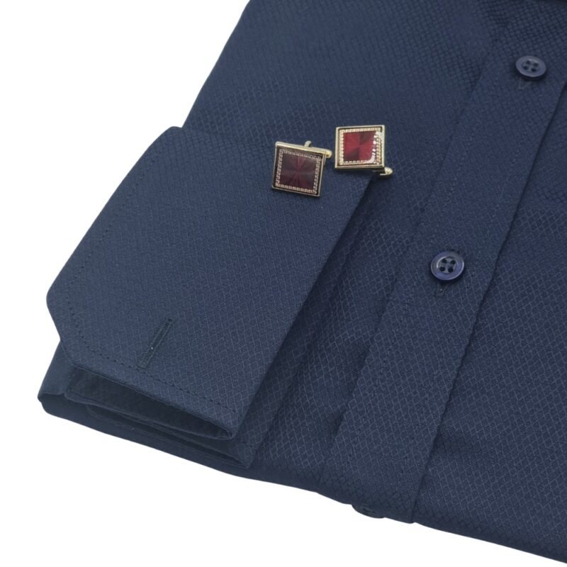 Camisa Azul Marinho Escama Peixe Italiana