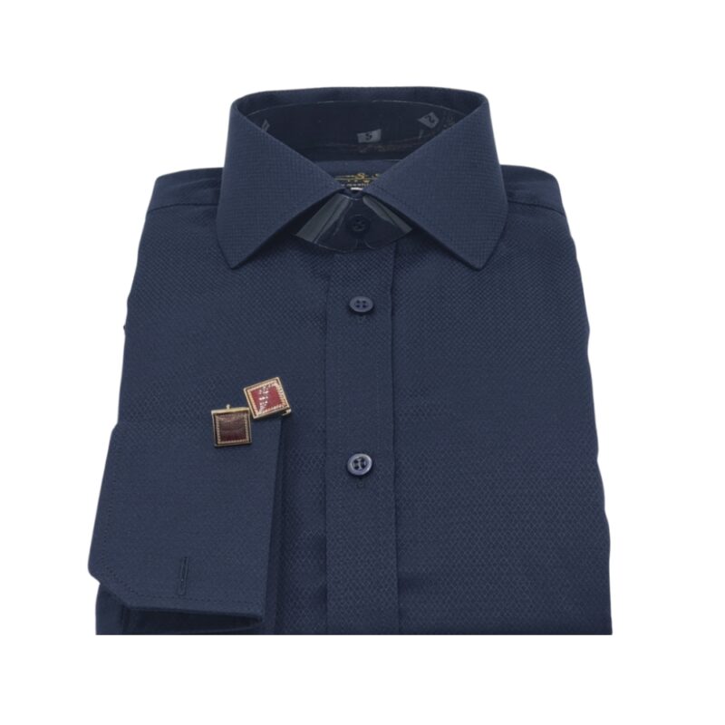 Camisa Azul Marinho Escama Peixe Italiana