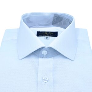 Camisa Branca Italiana Punho Duplo Tecido Gravataria