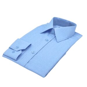 Camisa Francesa Azul Tecido Quadriculado
