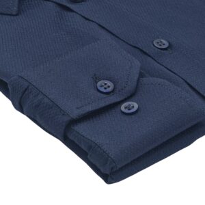Camisa Francesa Azul Marinho Escama de Peixe