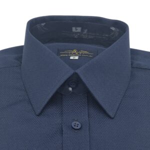 Camisa Francesa Azul Marinho Escama de Peixe