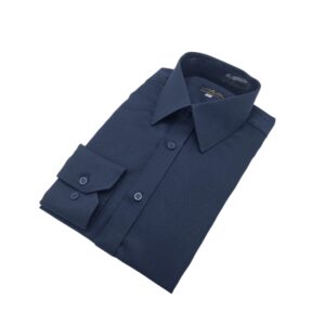 Camisa Francesa Azul Marinho Escama de Peixe