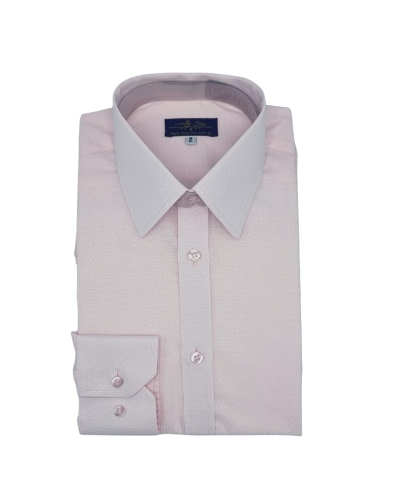 Camisa Francesa Rosa Claro Tecido Gravataria