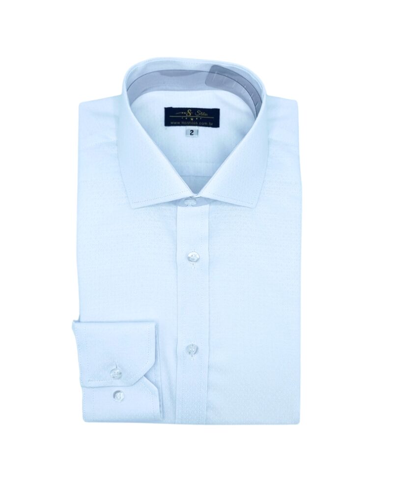 Camisa Italiana Branca Tecido Gravataria