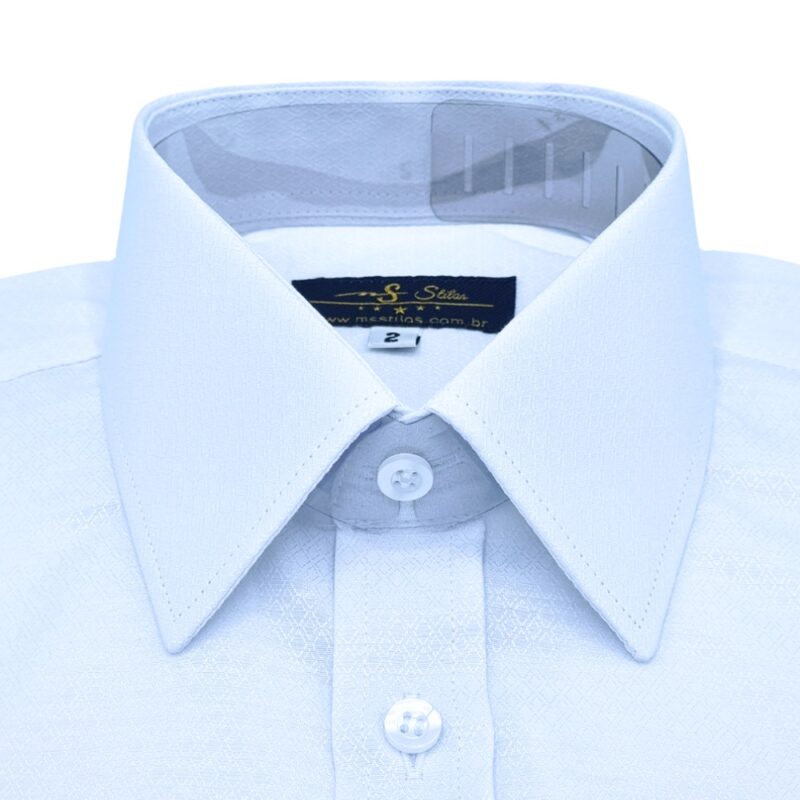 Camisa Francesa Branca Tecido Gravataria